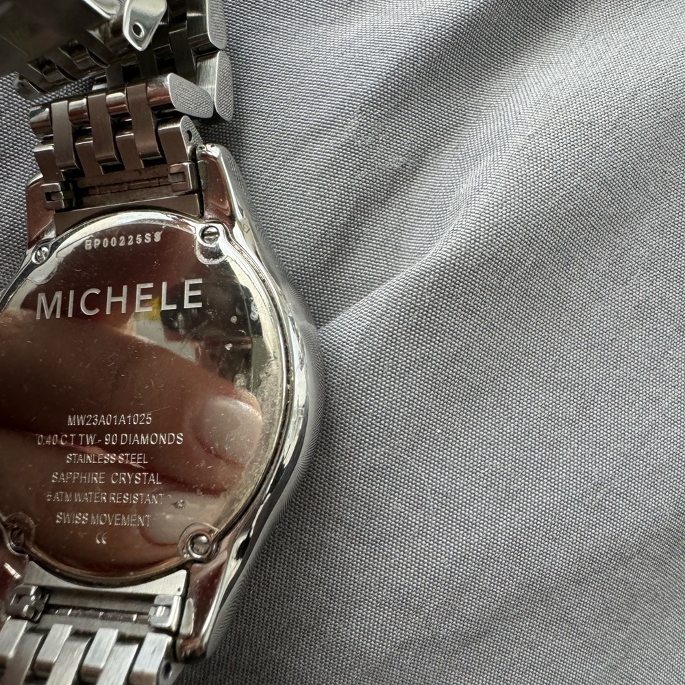 Michele Stainless Steel Diamond Watch - Picture 7 of 8